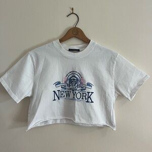 Brandy Melville Cropped T-Shirt New York Design, OS